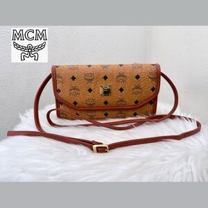MCM Logogram Visetos Leather Two-Way Bag